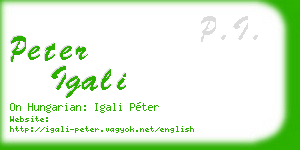 peter igali business card