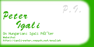 peter igali business card